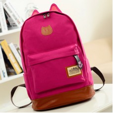 Стильный рюкзак "Кыся" розовый, дно выполнено из экокожи