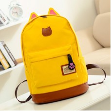 Стильный рюкзак "Кыся" темно-желтый, дно выполнено из экокожи