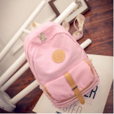 Рюкзак розового цвета с вставками из экокожи 