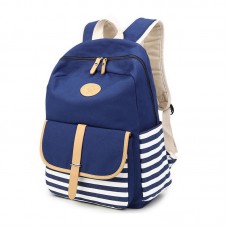 Рюкзак темно-синего  цвета с вставками из экокожи 