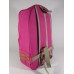 Стильный рюкзак розового цвета с контрастными вставками и орнаментом