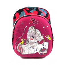 Школьный ранец 3D розовый с мишкой