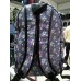 Рюкзак женский из ПВХ голубой с цветочным принтом 